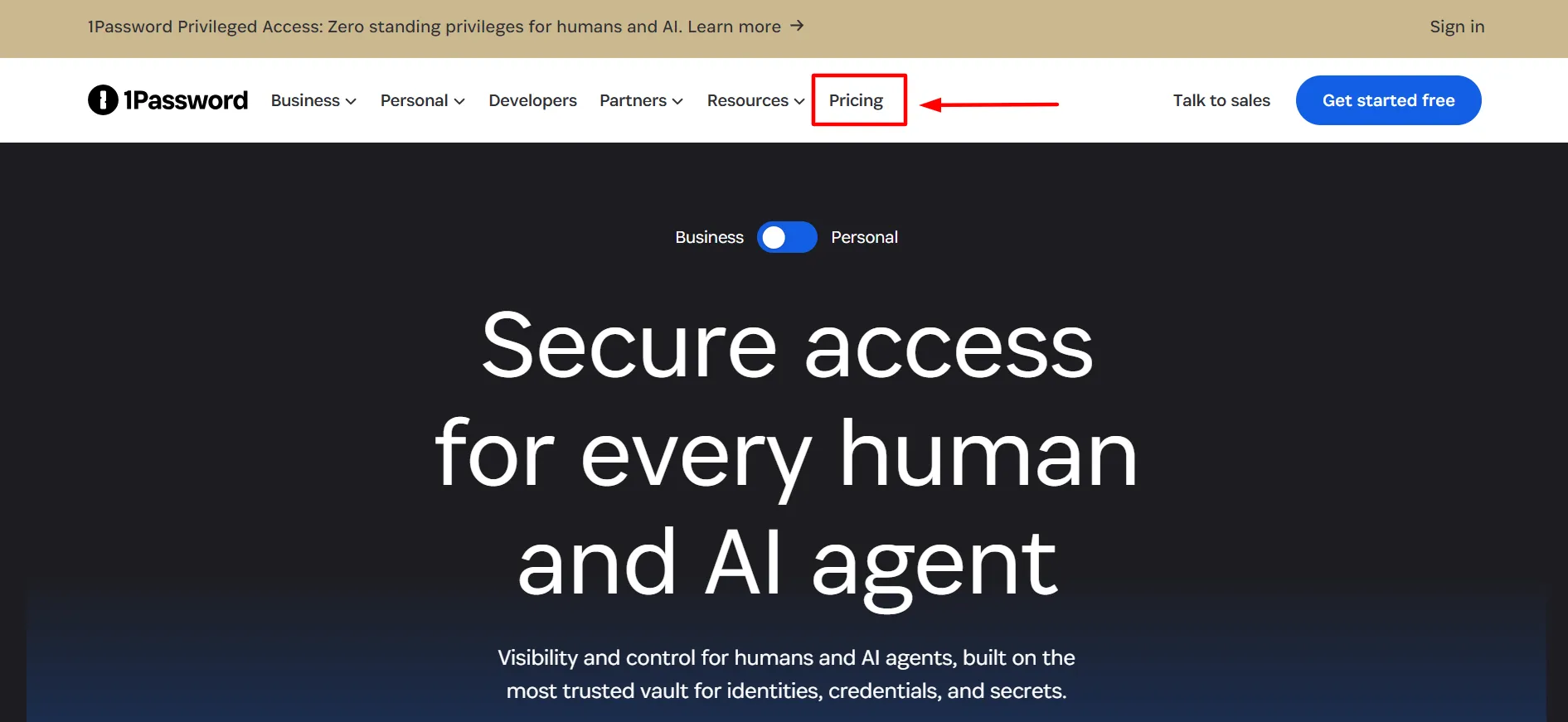 1Password login step 1